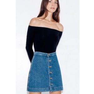 American Apparel Button Up Denim Skirt